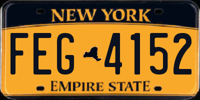 NY license plate FEG4152