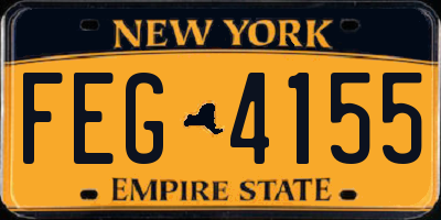 NY license plate FEG4155