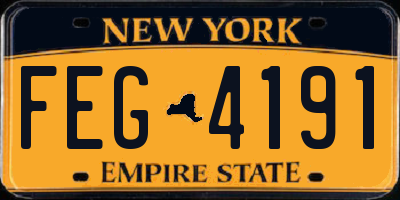 NY license plate FEG4191