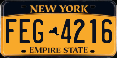 NY license plate FEG4216