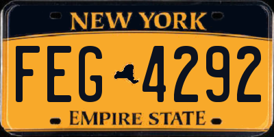 NY license plate FEG4292