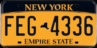 NY license plate FEG4336