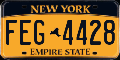NY license plate FEG4428