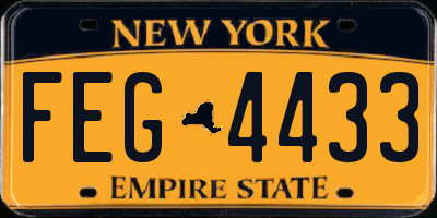 NY license plate FEG4433