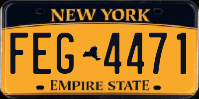 NY license plate FEG4471