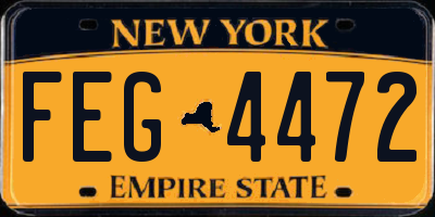 NY license plate FEG4472