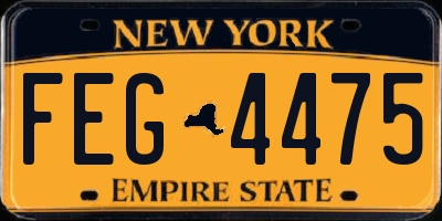 NY license plate FEG4475
