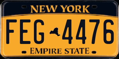 NY license plate FEG4476
