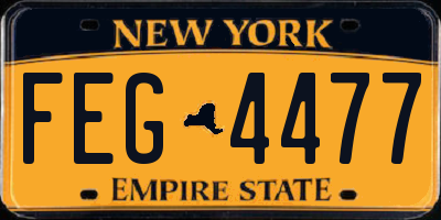 NY license plate FEG4477
