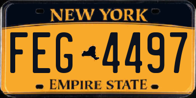 NY license plate FEG4497