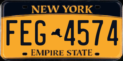 NY license plate FEG4574