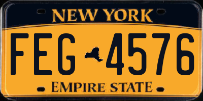 NY license plate FEG4576