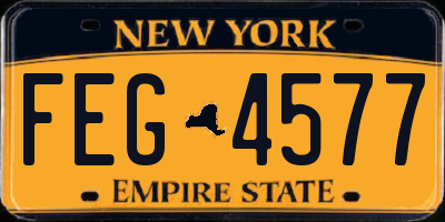 NY license plate FEG4577