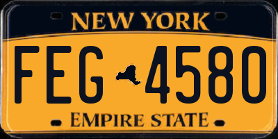 NY license plate FEG4580