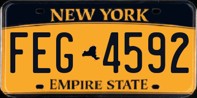 NY license plate FEG4592