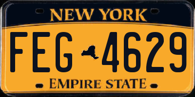 NY license plate FEG4629