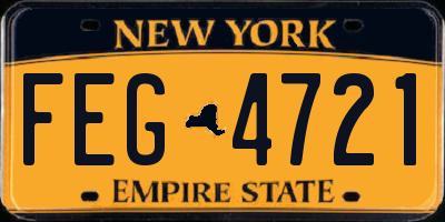 NY license plate FEG4721