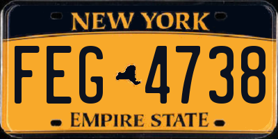 NY license plate FEG4738