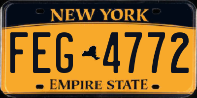 NY license plate FEG4772