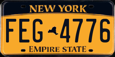 NY license plate FEG4776