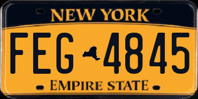 NY license plate FEG4845