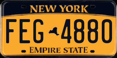 NY license plate FEG4880