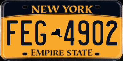 NY license plate FEG4902