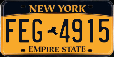 NY license plate FEG4915