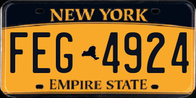 NY license plate FEG4924