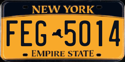 NY license plate FEG5014