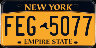 NY license plate FEG5077