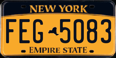 NY license plate FEG5083