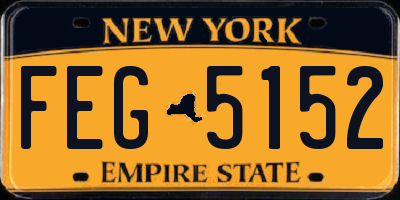NY license plate FEG5152