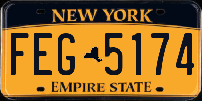 NY license plate FEG5174