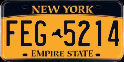 NY license plate FEG5214
