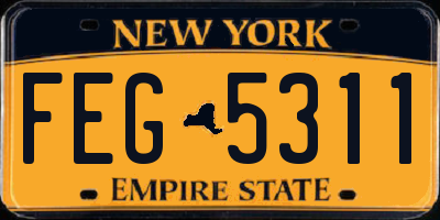 NY license plate FEG5311