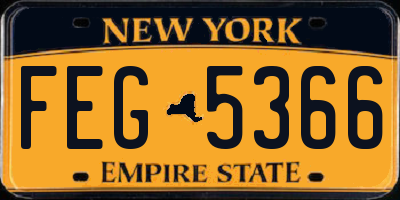 NY license plate FEG5366