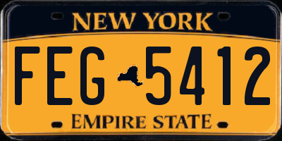 NY license plate FEG5412