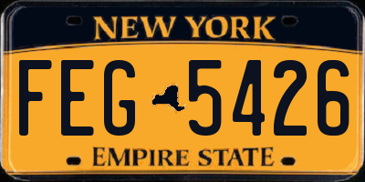 NY license plate FEG5426