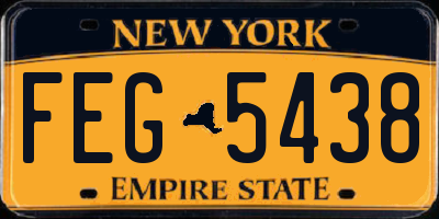 NY license plate FEG5438
