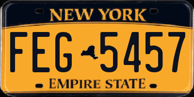 NY license plate FEG5457