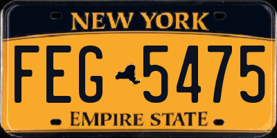 NY license plate FEG5475