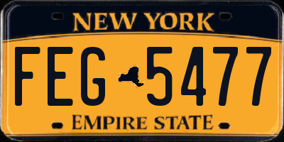 NY license plate FEG5477