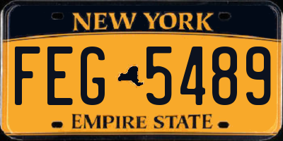NY license plate FEG5489