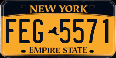 NY license plate FEG5571