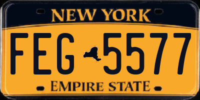 NY license plate FEG5577