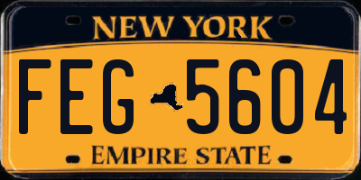 NY license plate FEG5604