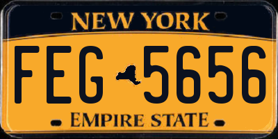 NY license plate FEG5656