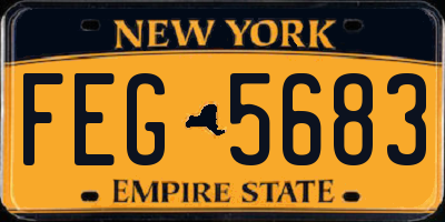 NY license plate FEG5683