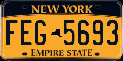 NY license plate FEG5693
